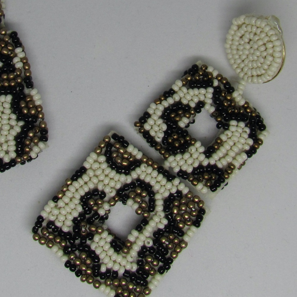 Multicolored Geometric Square Drop Earrings